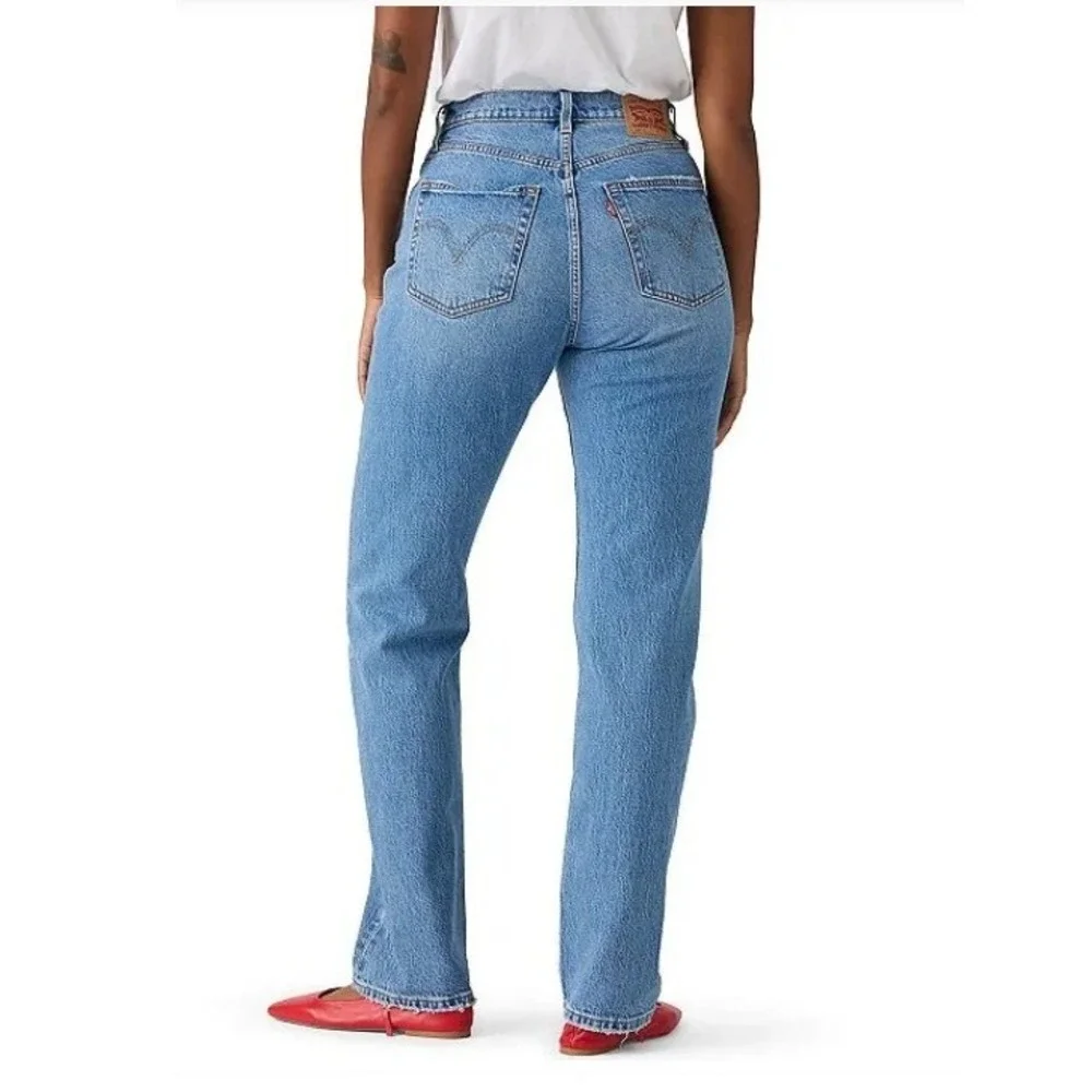Levis 501 Curve Straight Leg Jeans Womens 32 Blue NEW High Rise‎ Stretch Denim